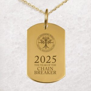 Gold Chain Dog Tag Pendant Chain Breaker Necklace